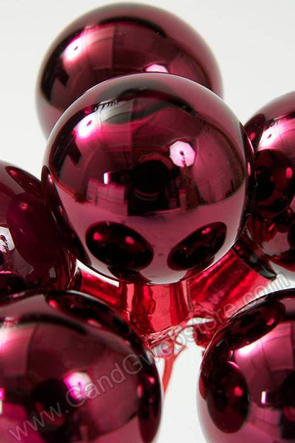 30mm Gloss Glass Ball Ornament Burgundy Pkg/72
