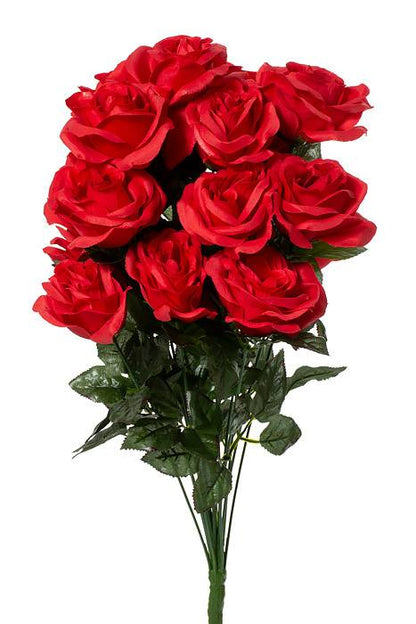 22" Silk Mirco Peach Rose Bush X18 Red