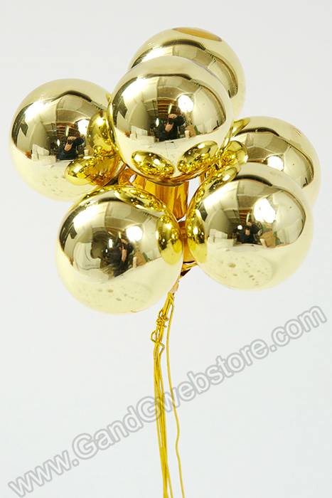 30mm Gloss Glass Ball Ornament Gold Pkg/72