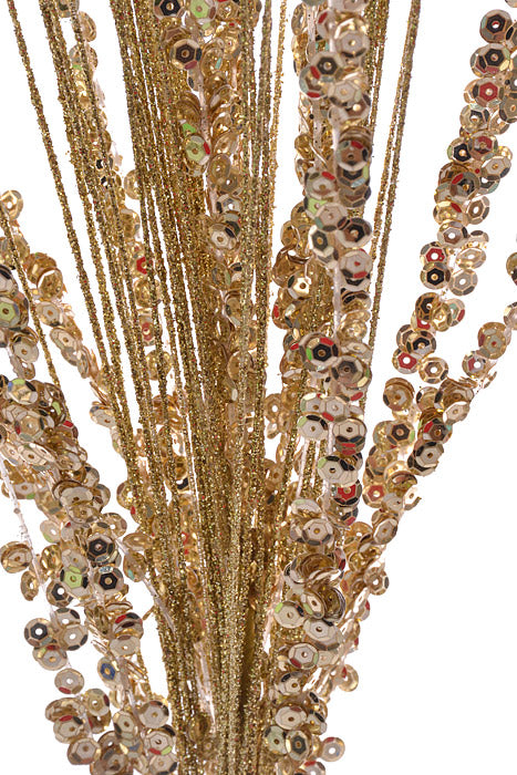 27.5" Sequined Glittered Spray Gold
