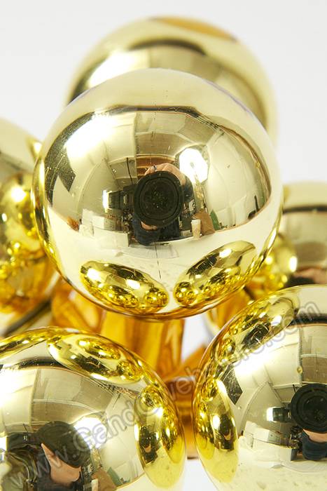 30mm Gloss Glass Ball Ornament Gold Pkg/72