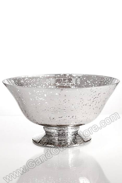 10.25" X 5.25" Mercury Glass Bowl Silver