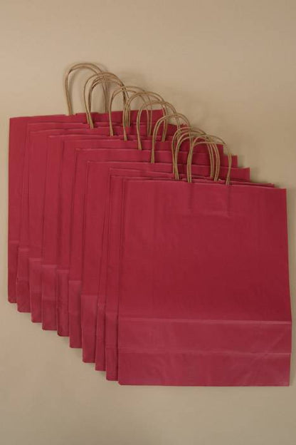 16" X 6" X 19" Queen Kraft Shopping Bag Bright Red Pkg/10
