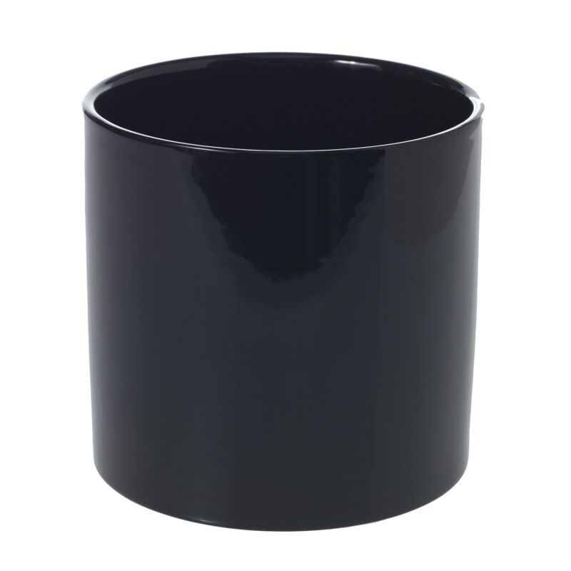 6.5" x 6.25" Cercle Pot Black