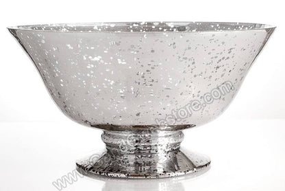 10.25" X 5.25" Mercury Glass Bowl Silver