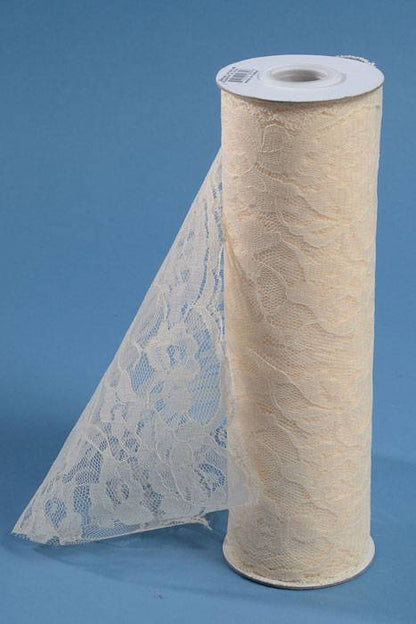 9" X 10yds Lace Ribbon Ivory