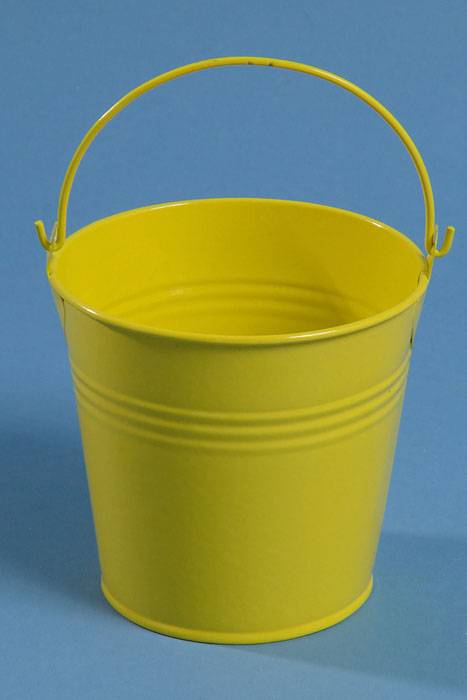 4" X 4.25" Metal Bucket W/ Handle Yellow