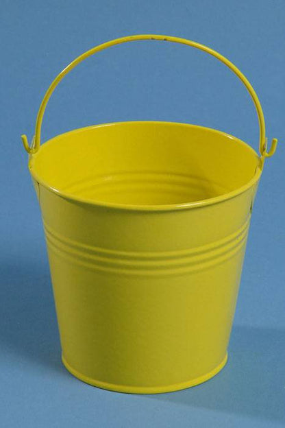 4" X 4.25" Metal Bucket W/ Handle Yellow