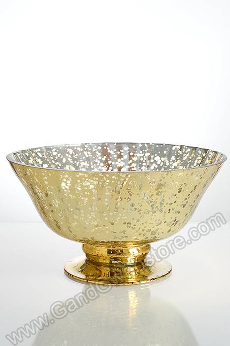 10.25&quot; X 5.25&quot; Mercury Glass Bowl Gold