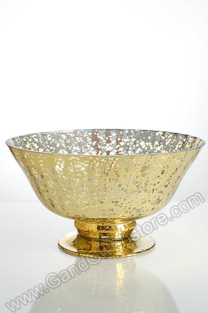10.25" X 5.25" Mercury Glass Bowl Gold