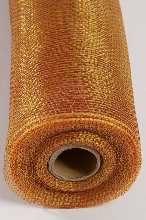 21" X 10yds Decorating Mesh Gold Burgundy