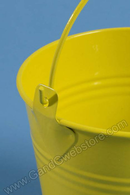 4" X 4.25" Metal Bucket W/ Handle Yellow