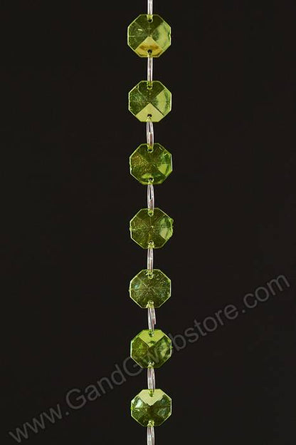 72" Acrylic Octagon Bead Garland Apple Green