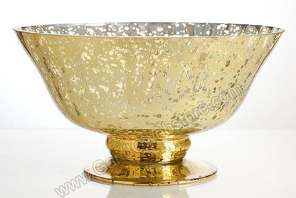 10.25" X 5.25" Mercury Glass Bowl Gold