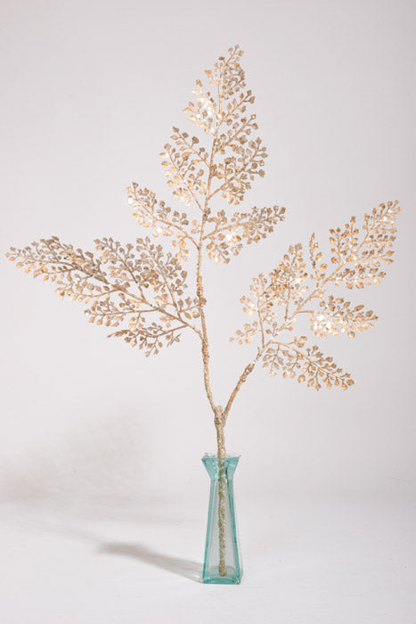 23" Sequin Fern Spray Champagne