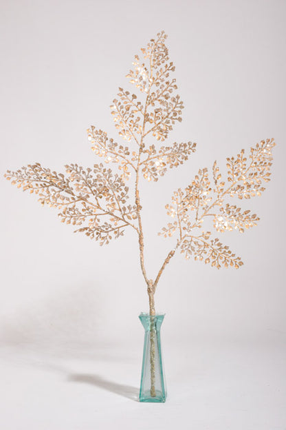 23" Sequin Fern Spray Champagne