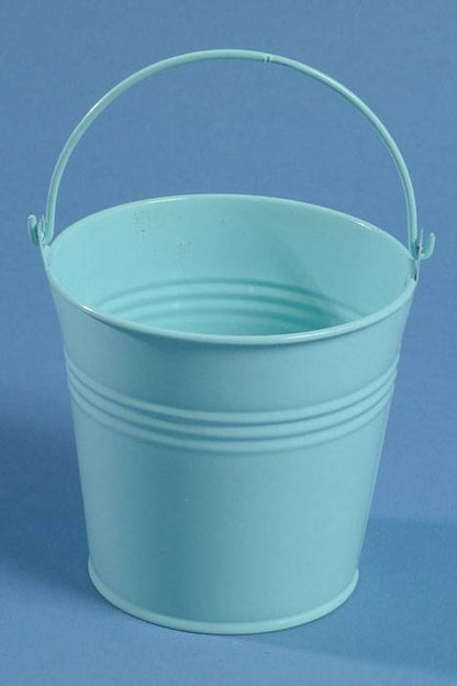 4" X 4.25" Metal Bucket W/ Handle Blue