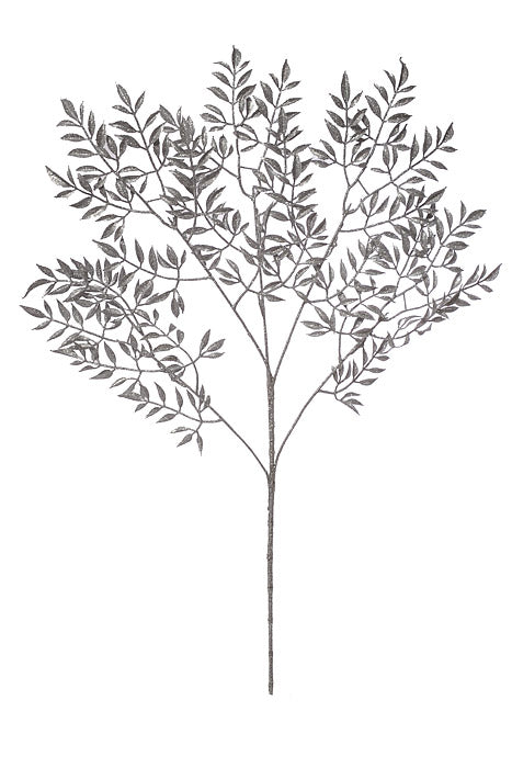 28.5" Ash Leaf Glitter Spray Silver