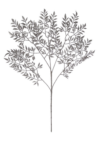 28.5" Ash Leaf Glitter Spray Silver