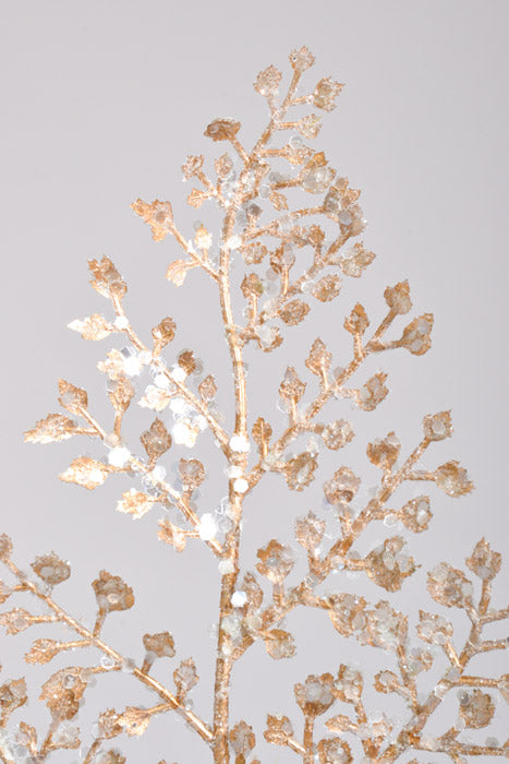 23" Sequin Fern Spray Champagne
