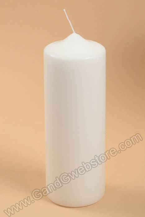 2.8" X 8" Pillar Candles White Pkg/12