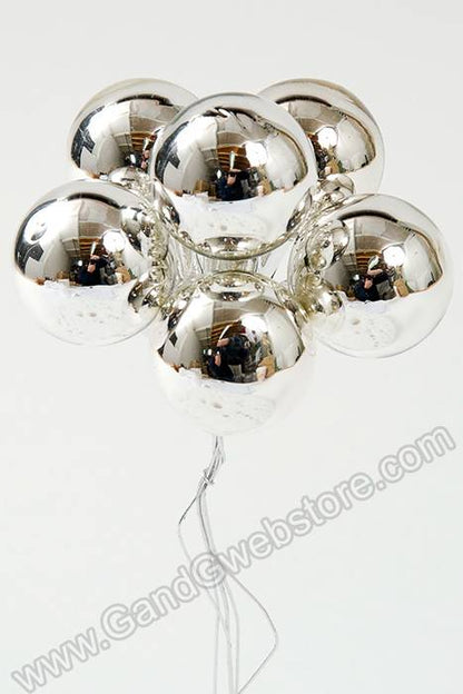 30mm Gloss Glass Ball Ornament Silver Pkg/72