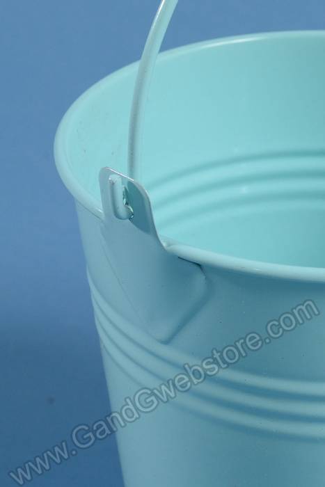 4" X 4.25" Metal Bucket W/ Handle Blue