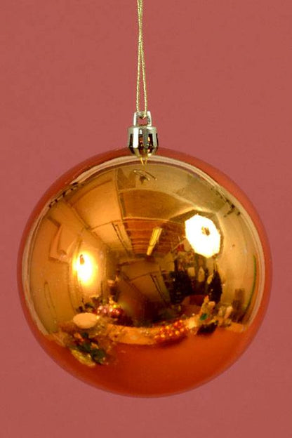 100mm Shiny Plastic Ball Copper Pkg/6