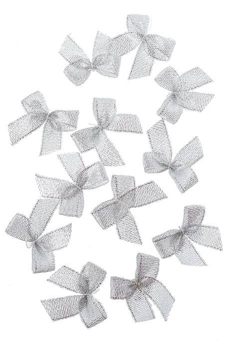 1.25" Ribbon Bow Silver Pkg/12