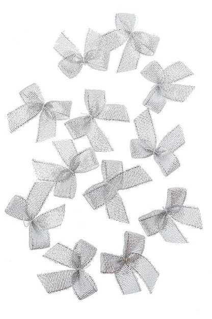 1.25" Ribbon Bow Silver Pkg/12