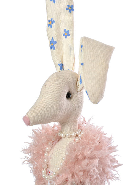 4.7" X 3.9" X 21" Easter Rabbit Blue/Pink Set/2