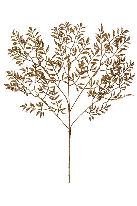 28.5" Ash Leaf Glitter Spray Gold