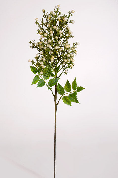 29.5" Artificial Cluster Berries Spray White