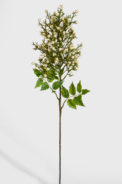 29.5" Artificial Cluster Berries Spray White