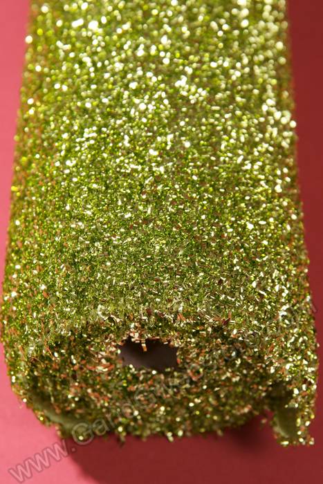 22" X 3yds Sponge Lurex Roll Apple Green