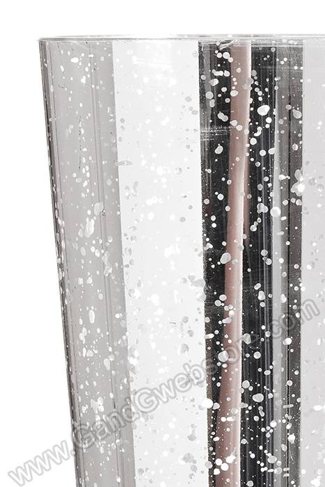 4.25&quot; X 19.5&quot;   Trumpet Glass Vase Mercury Silver