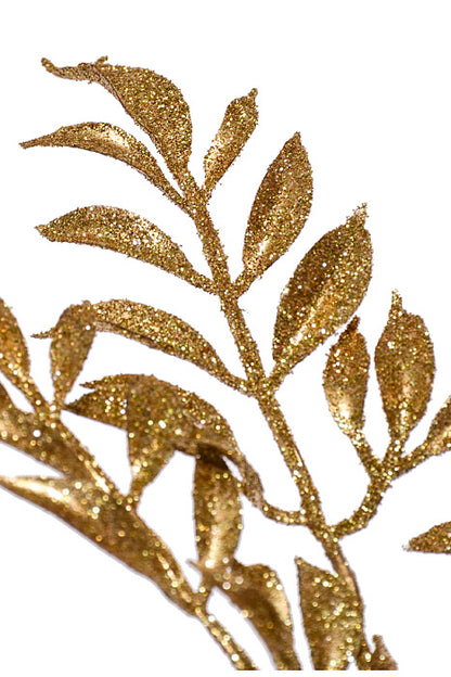 28.5" Ash Leaf Glitter Spray Gold