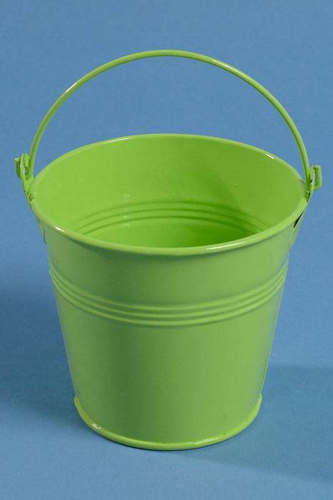 3.5" X 3.75" Metal Bucket W/handle Apple Green