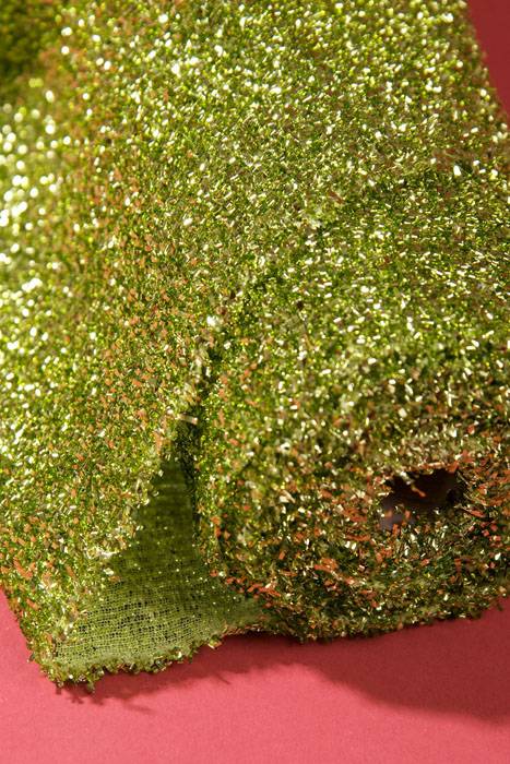 22" X 3yds Sponge Lurex Roll Apple Green