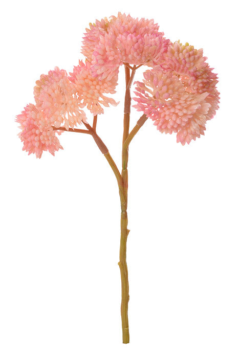 8" Artificial Soft Sedum Pick Pink/Cream