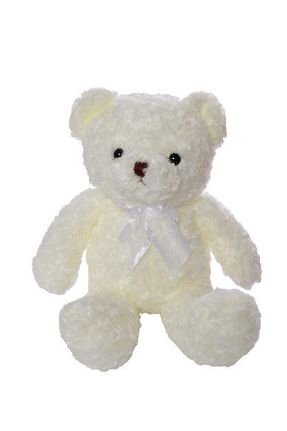 19" Teddy Bear With Bow White