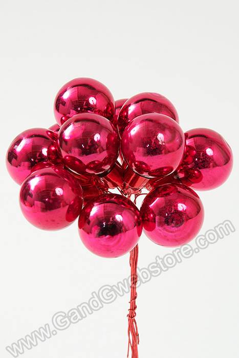 25mm Gloss Glass Ball Ornament Burgundy Pkg/144