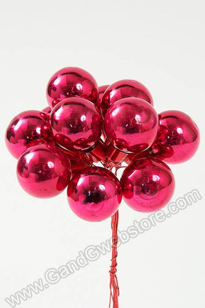 25mm Gloss Glass Ball Ornament Burgundy Pkg/144