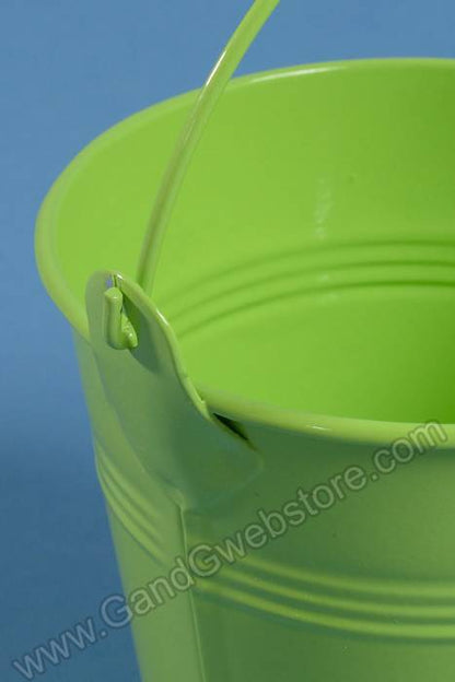 3.5" X 3.75" Metal Bucket W/handle Apple Green