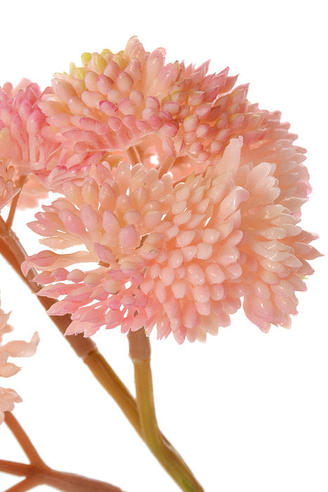 8" Artificial Soft Sedum Pick Pink/Cream