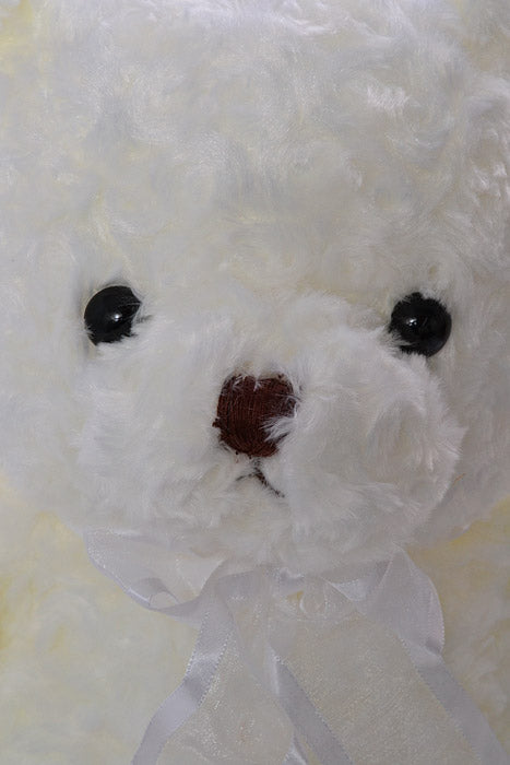 19" Teddy Bear With Bow White