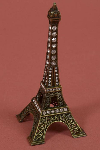 5" Metal Eiffel Tower W/rhinestones Gold