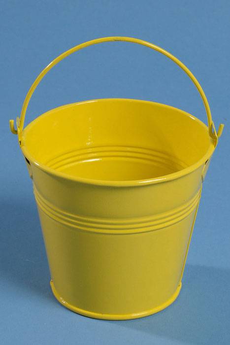 3.5" X 3.75" Metal Bucket W/handle Yellow