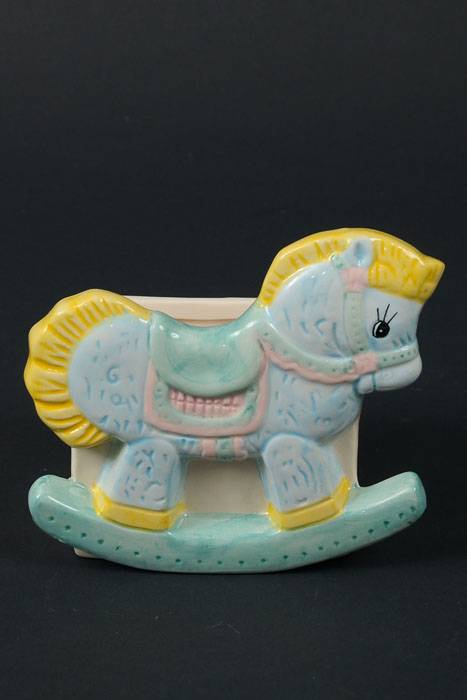 3" Rocking Horse Planter Blue