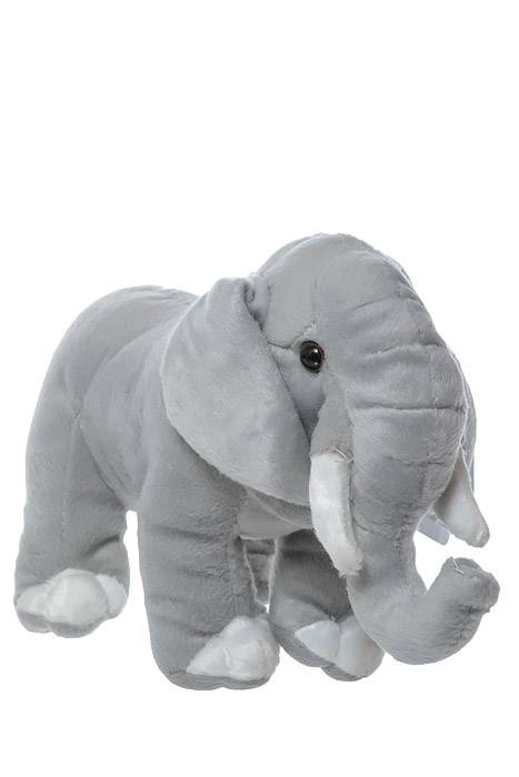 12" X 7"h Stuffed Elephant Light Gray